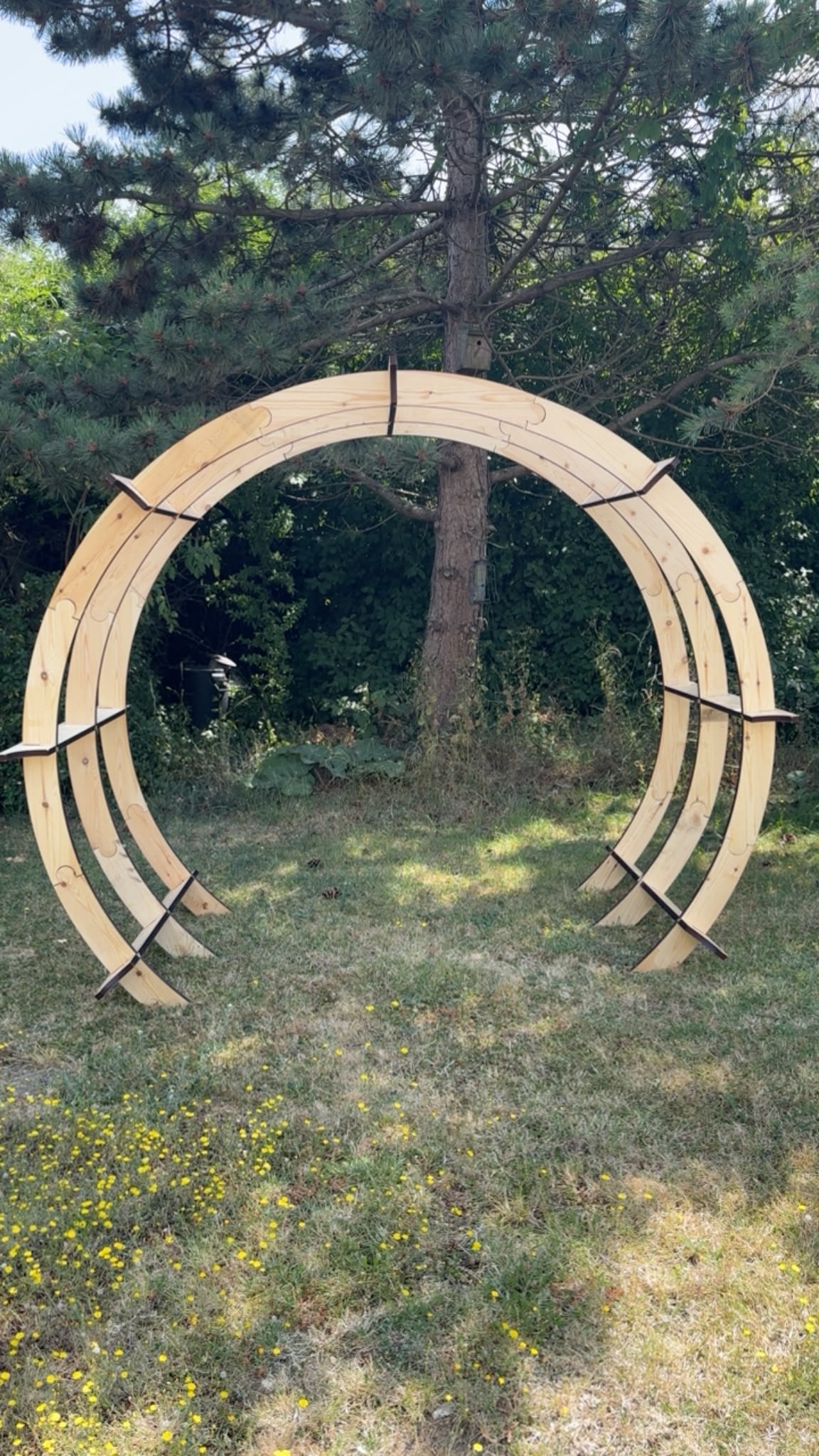 Heavy Duty Triple-Line Wooden Moon Arch | Outdoor Arch | Garden Arch | 200 CM High X 200 CM Wide x 120 CM Deep