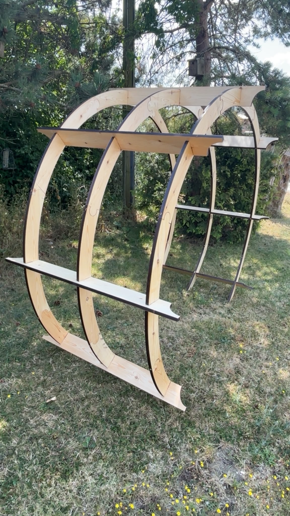 Heavy Duty Triple-Line Wooden Moon Arch | Outdoor Arch | Garden Arch | 200 CM High X 200 CM Wide x 120 CM Deep
