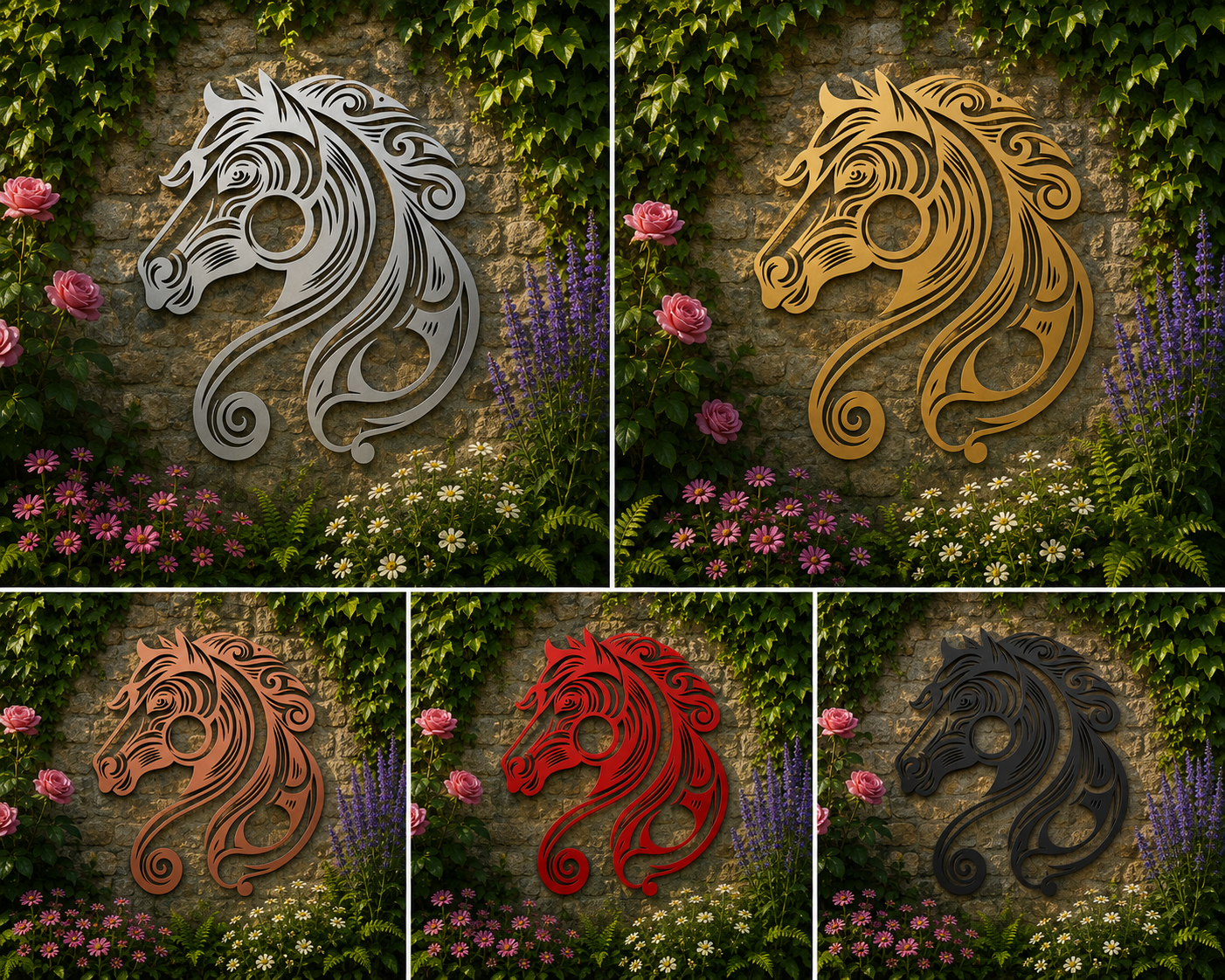 Tribal Horse Metal Wall Art