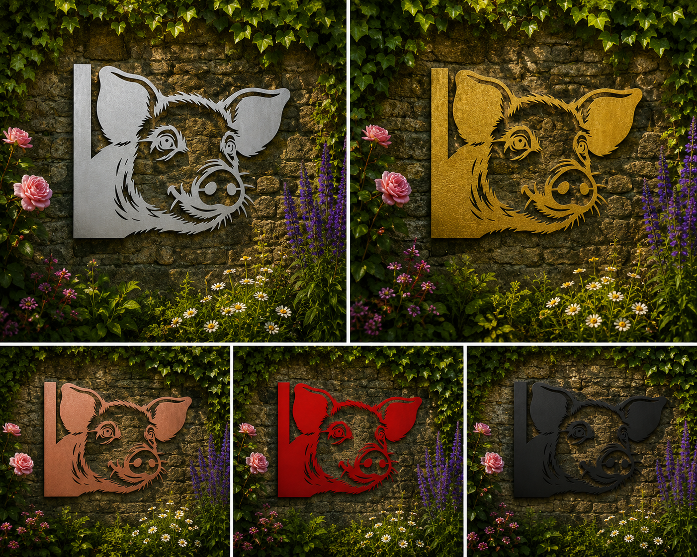 Pig Metal Wall Art