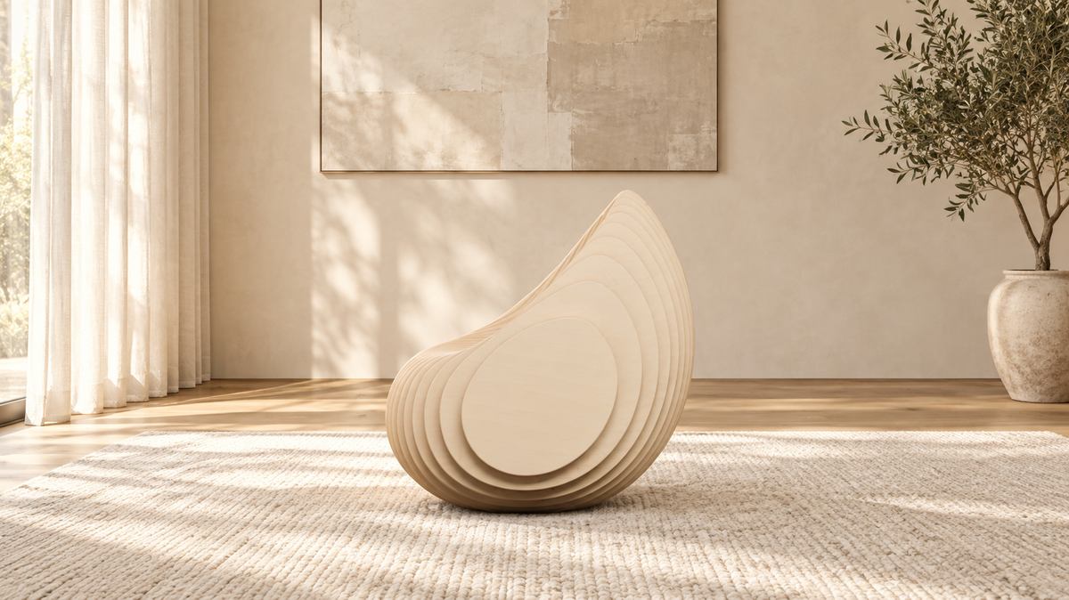 The Contour Sculptural Ribbed Lounge Chair
