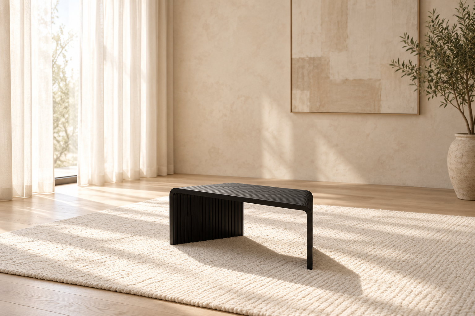 The Linea Ribbed Coffee Table