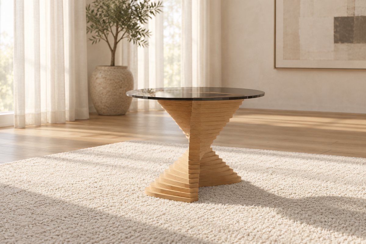 The Forma Sculptural Glass Coffee Table