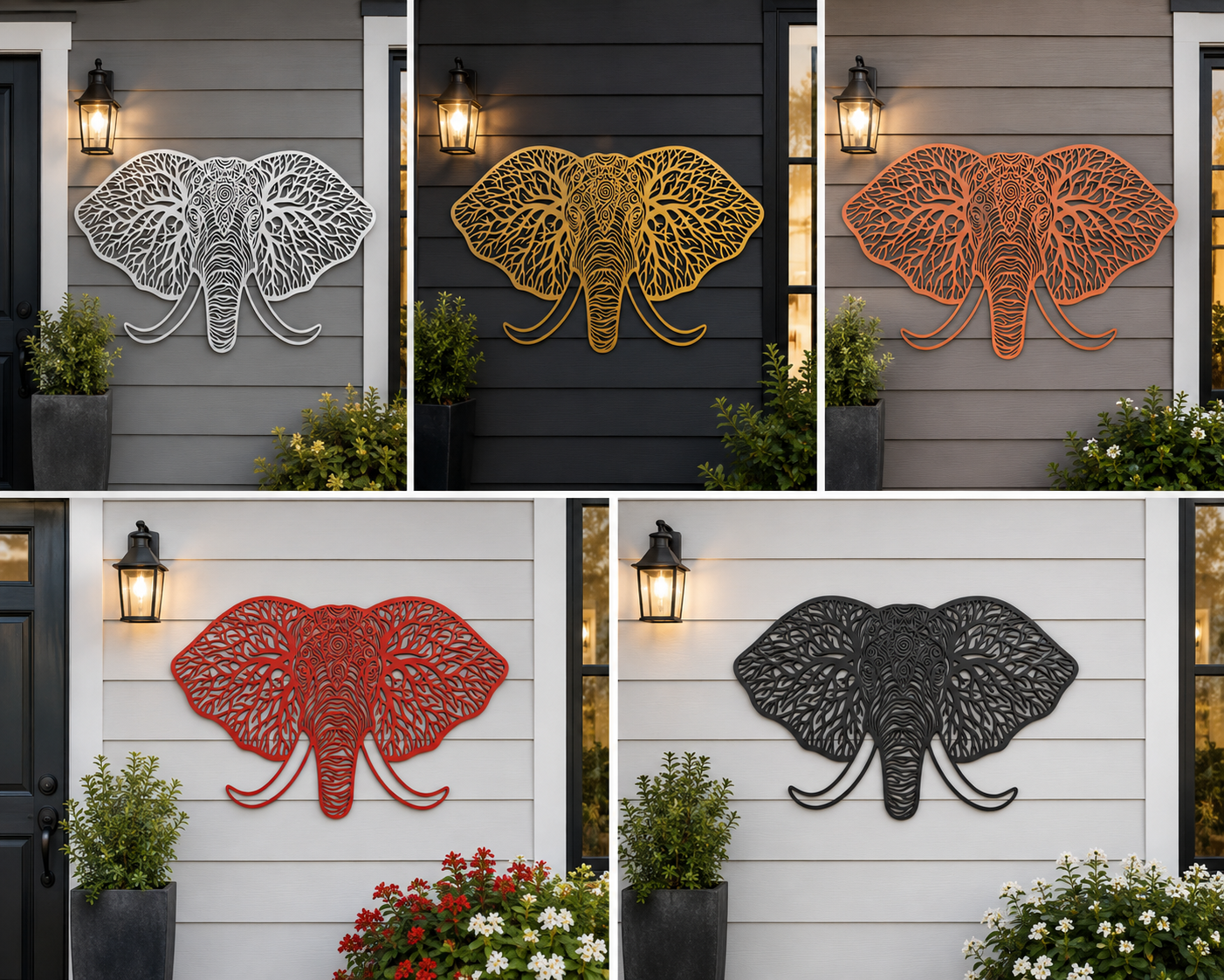 Elephant Metal Wall Art