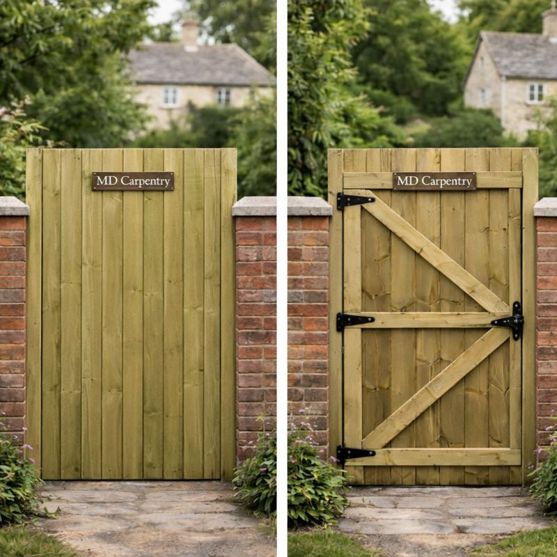 Featheredge 6ft Pressure Treated Wooden Pedestrian Garden Gate 180cm High