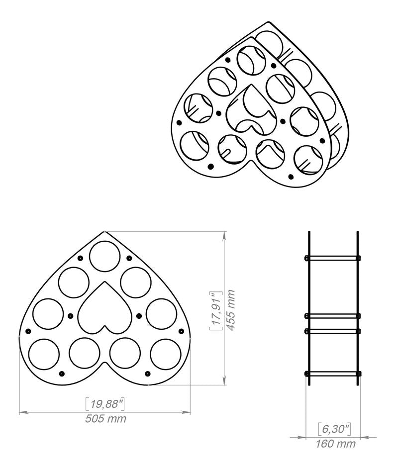 9 Bottle Teardrop Metal Wine Rack – Freestanding Countertop Wine Holder