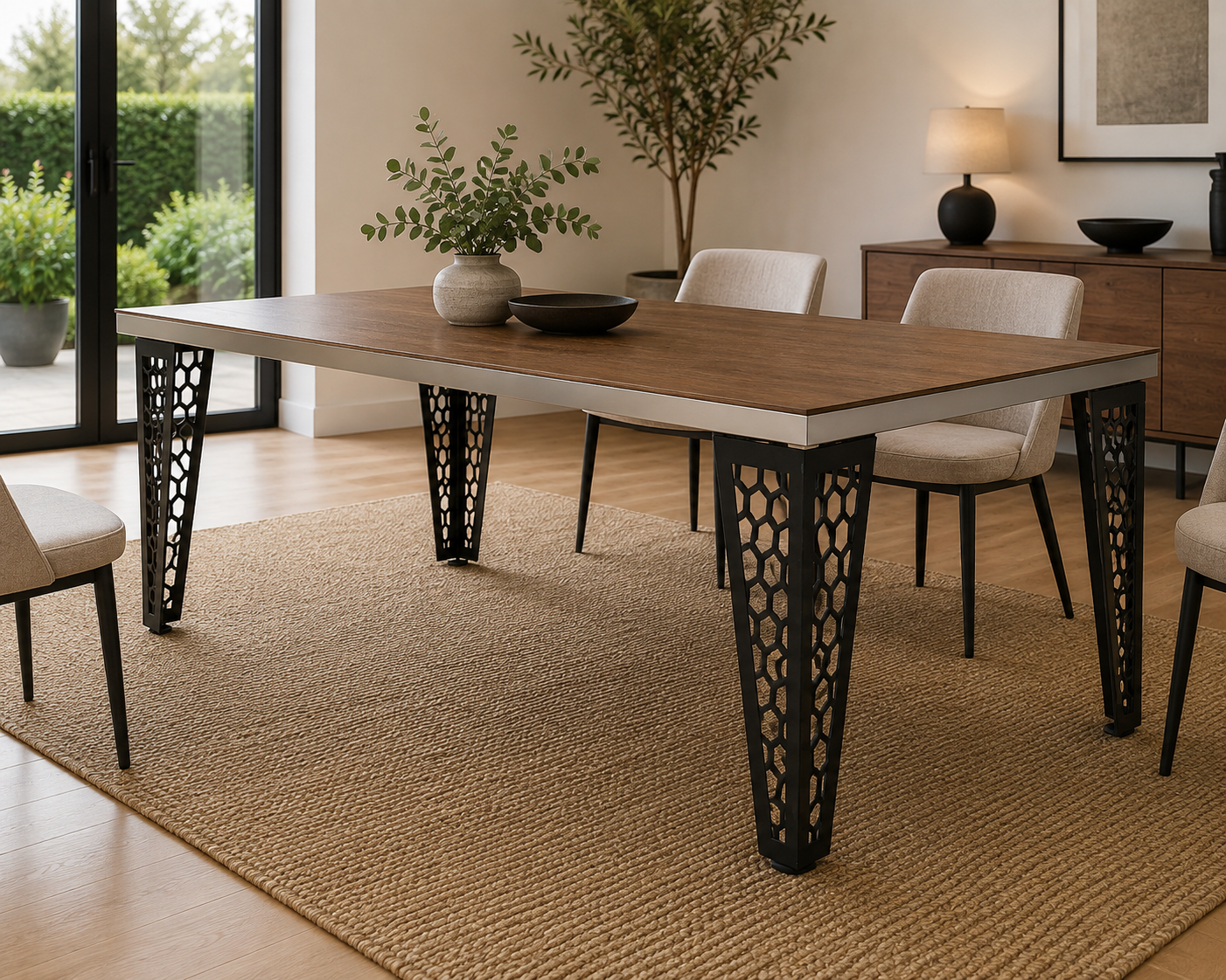 Set of 4 Handmade Steel Table Legs – Modern Industrial Metal Dining Table Legs