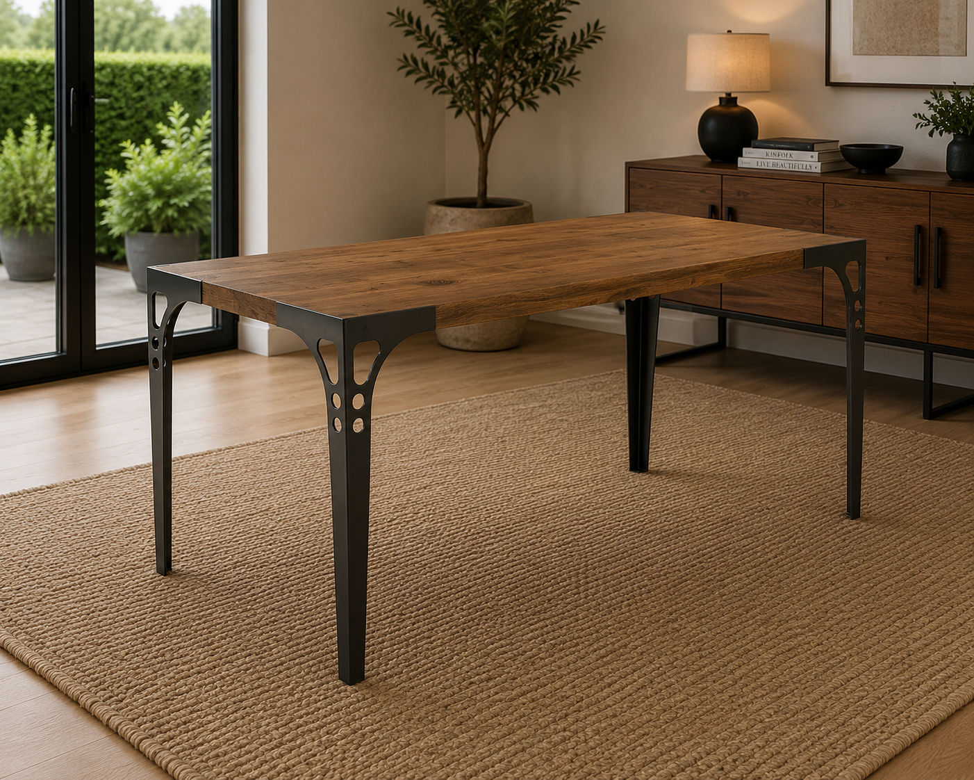 Set of 4 Handmade Steel Table Legs – Modern Industrial Metal Dining Table Legs