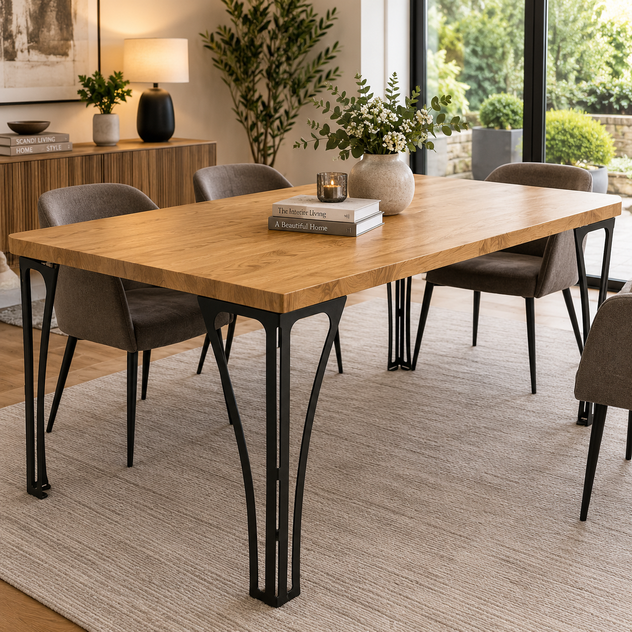 Set of 4 Handmade Steel Table Legs – Modern Industrial Metal Dining Table Legs