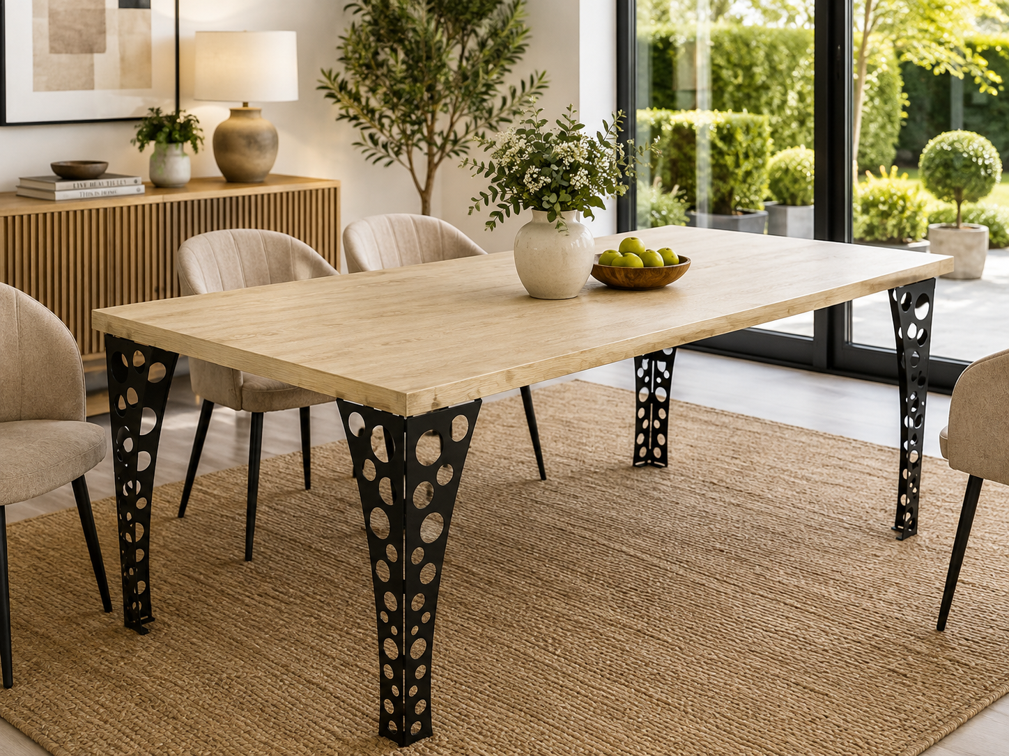 Set of 4 Handmade Steel Table Legs – Modern Industrial Metal Dining Table Legs