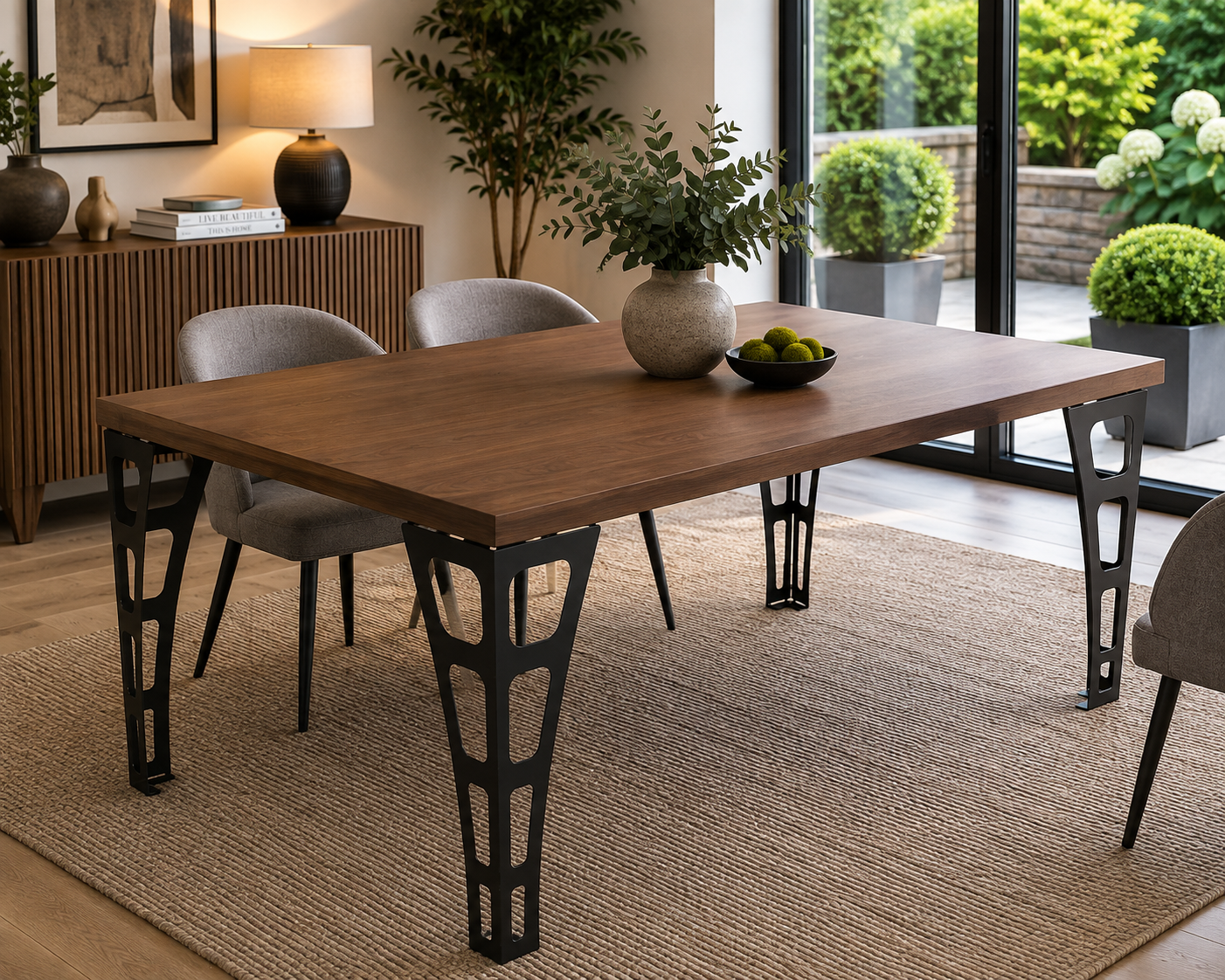 Set of 4 Handmade Steel Table Legs – Modern Industrial Metal Dining Table Legs