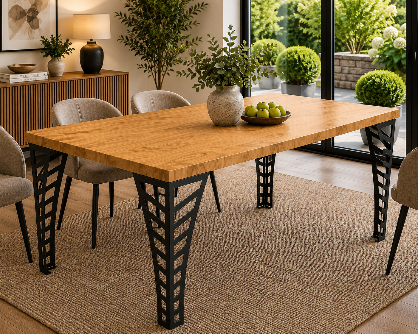 Set of 4 Handmade Steel Table Legs – Modern Industrial Metal Dining Table Legs