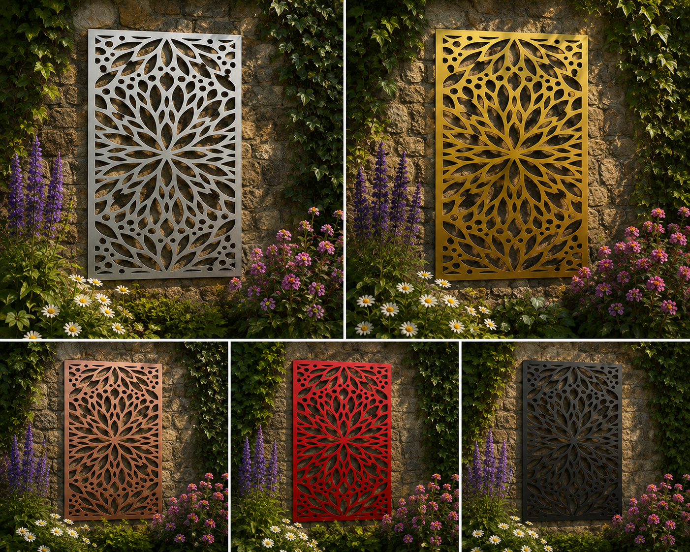 Mandala Metal Wall Art Panel – Decorative Garden Screen