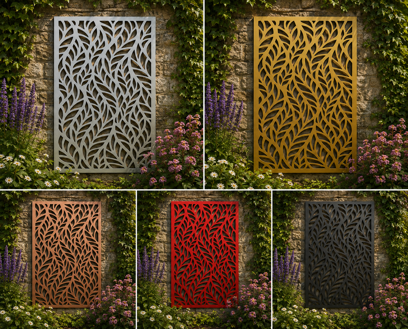 Abstract Leaf Metal Wall Art Panel – Botanical Garden Screen