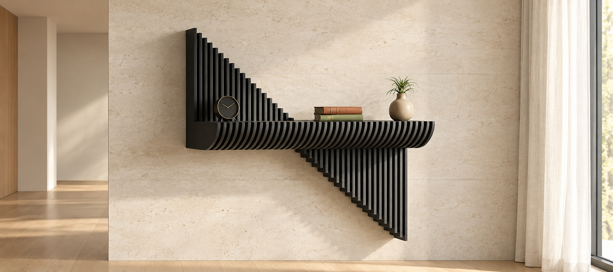The Axis Shelf — Sculptural Parametric Wall Display