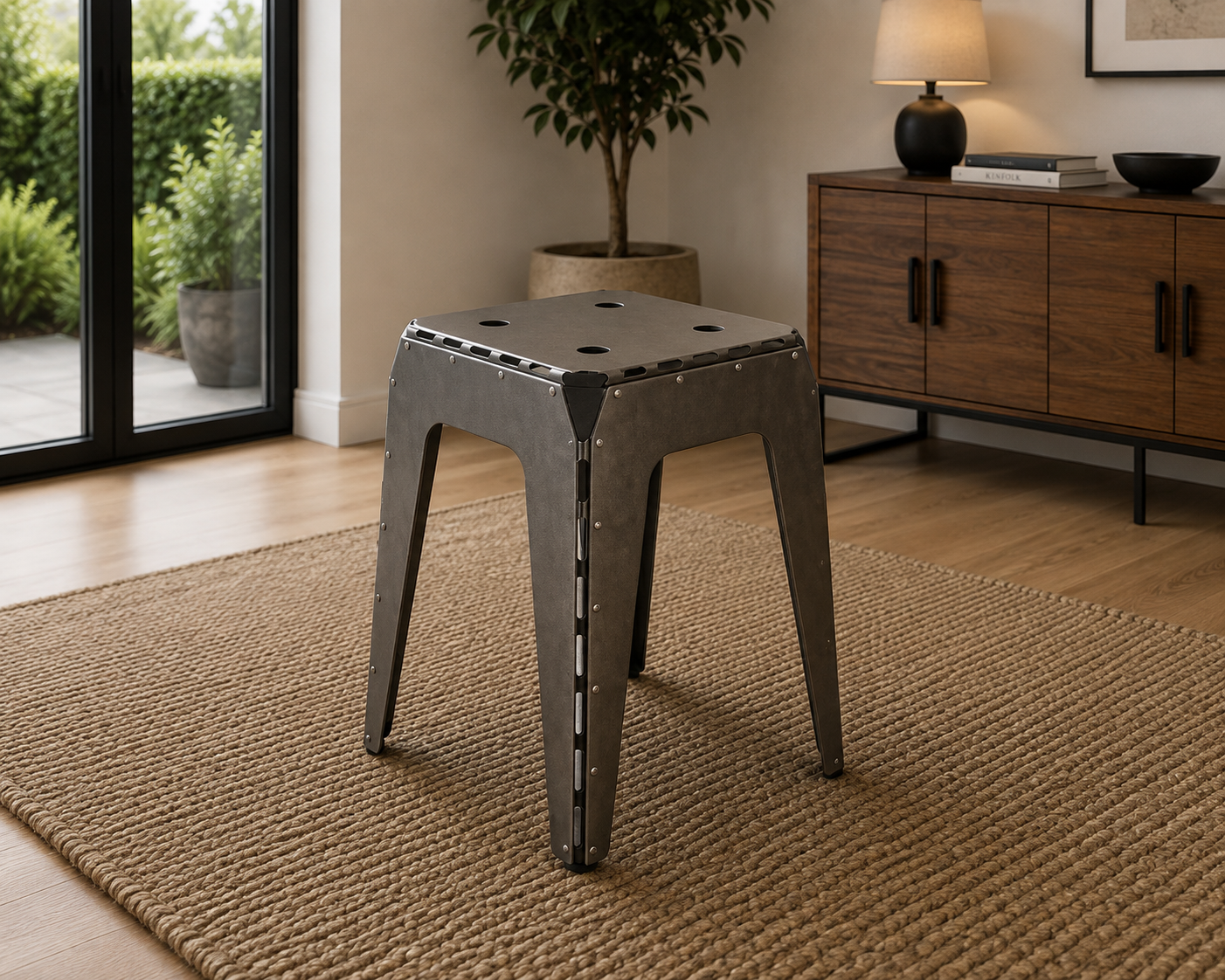 Industrial Metal Bar Stool – Handmade Steel Stool