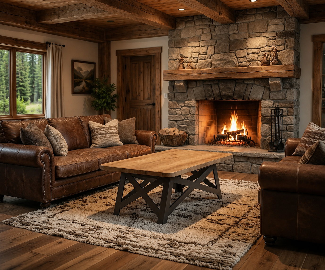 Industrial X-Frame Coffee Table Legs – Metal Furniture Base