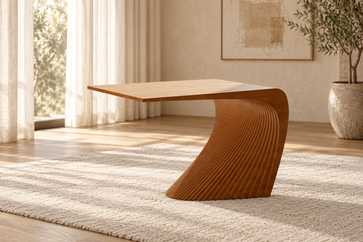 Aurelia Sculptural Curved Wood Dining Table